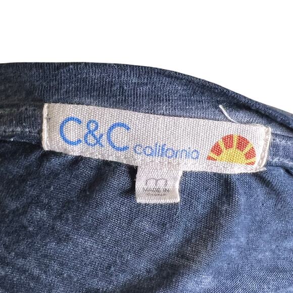 C&C California Take More Detours Graphic Tee Size Medium Blue Burnout - Picture 4 of 7